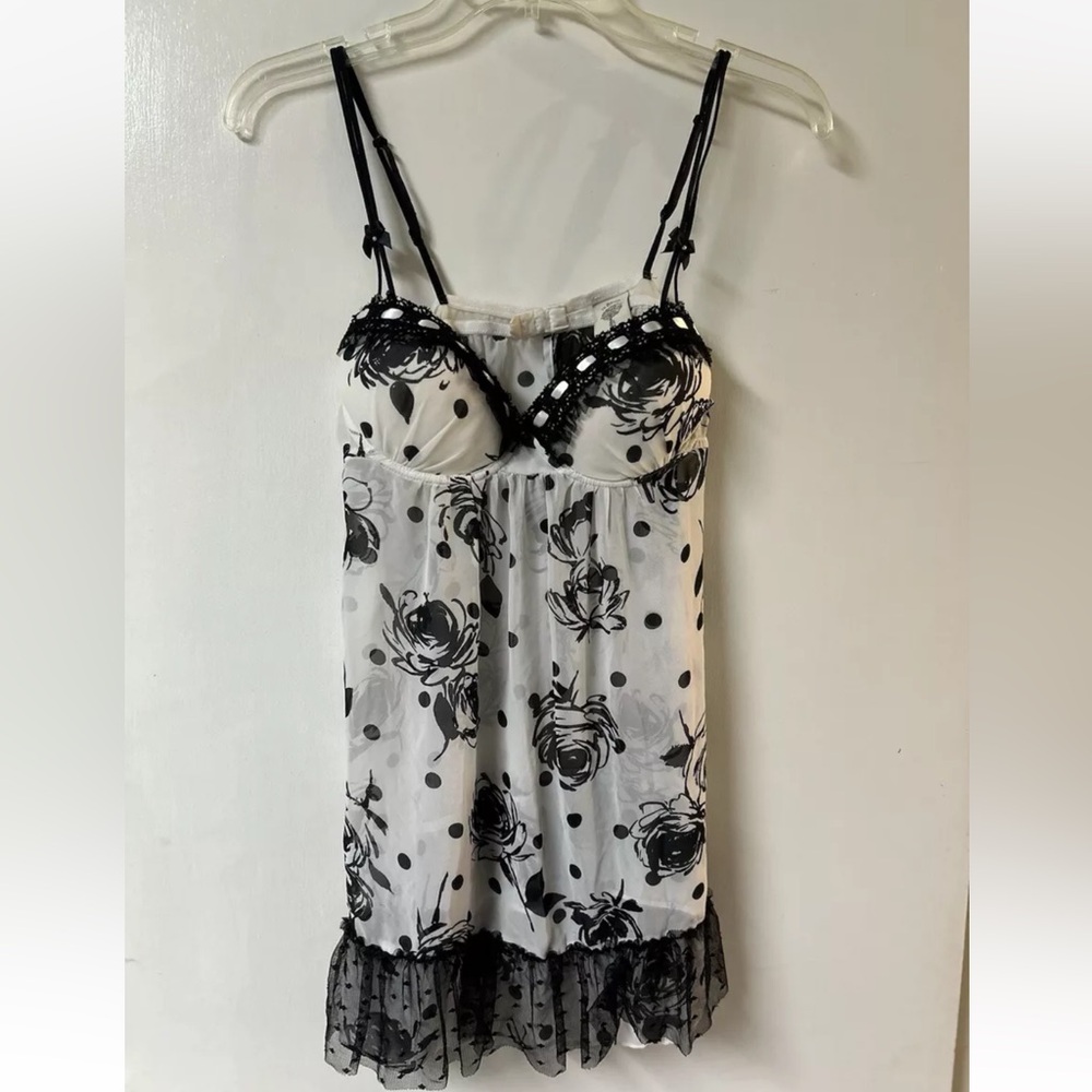 In Bloom Monochrome Floral and Dot Chemise